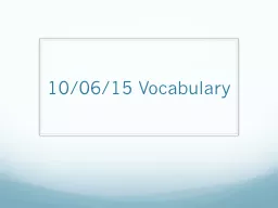 10/06/15 Vocabulary