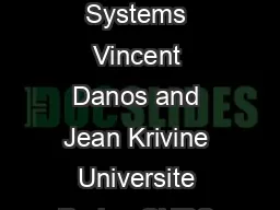 Reversible Communicating Concurrent Systems Vincent Danos and Jean Krivine Universite