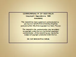 COMMONWEALTH OF AUSTRALIA
