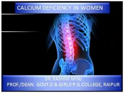 CALCIUM DEFICIENCY IN WOMEN