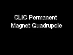 CLIC Permanent Magnet Quadrupole