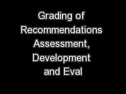 Grading of Recommendations Assessment, Development and Eval