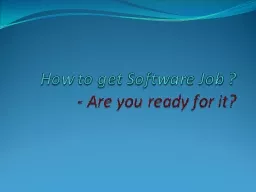 How to get Software Job