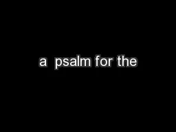 a  psalm for the
