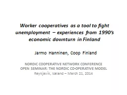 Worker cooperatives as a tool to fight unemployment – exp