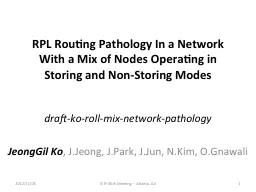 RPL Routing Pathology In a Network With a Mix of Nodes Oper