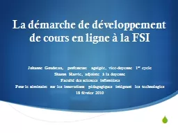 La démarche de développement de cours en ligne à la FSI