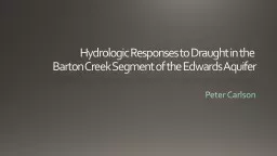 Hydrologic Responses to Draught in the