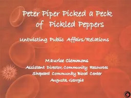 Peter Piper Picked a Peck 	of 	Pickled Peppers