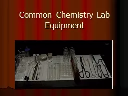 Common Chemistry Lab Equipment