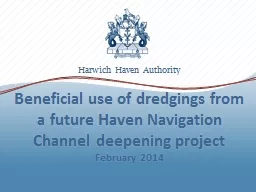 Beneficial use of dredgings from a future Haven Navigation