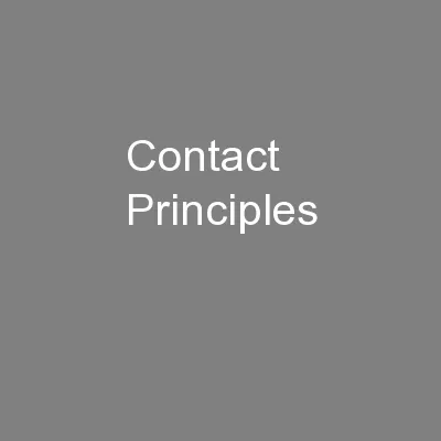 Contact Principles