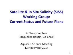 Satellite & In Situ Salinity (SISS) Working Group: