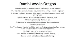 Dumb Laws in Oregon