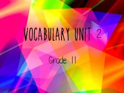 Vocabulary unit