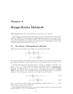 Chapter  RungeKutta Methods Main concepts Generalized collocation method consistency order
