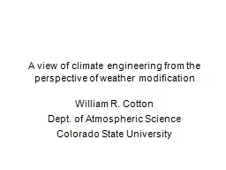 A view of climate engineering from the perspective of weath