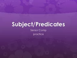 Subject/Predicates