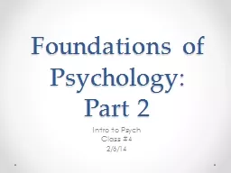 Foundations of Psychology: