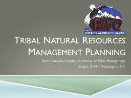 Tribal Natural Resources Management Planning