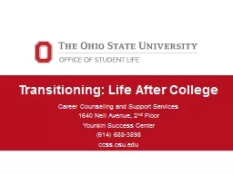 Transitioning: Life After College
