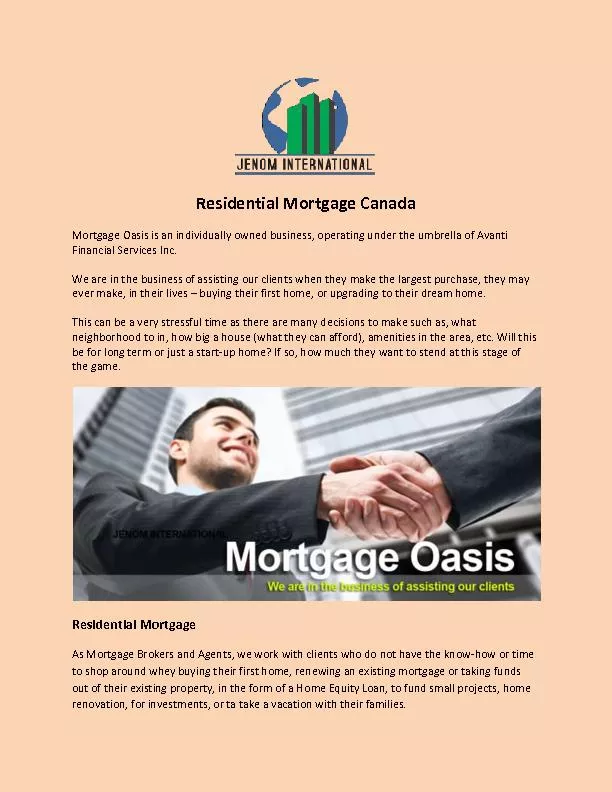 Residential Mortgage Canada