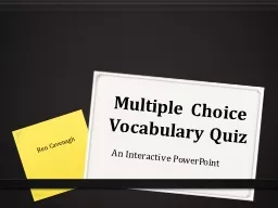 Multiple Choice Vocabulary Quiz