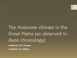 The Holocene climate in the Great Plains (as observed in du