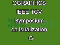 Joint EUR OGRAPHICS IEEE TCV Symposium on isualization  G