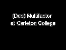 (Duo) Multifactor at Carleton College
