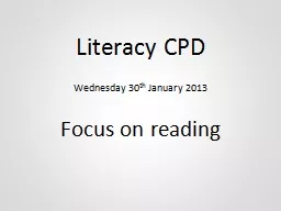 Literacy CPD