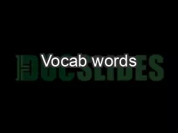 Vocab words