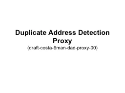 Duplicate Address Detection Proxy