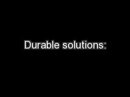 Durable solutions: