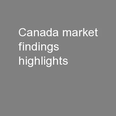 Canada market findings highlights