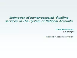 Estimation of owner-occupied dwelling services  in The Syst