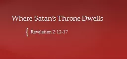 Where Satan’s Throne Dwells
