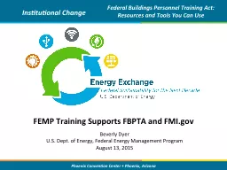 FEMP Training Supports FBPTA and