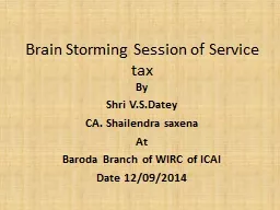 Brain Storming Session of Service tax