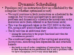 Dynamic Scheduling