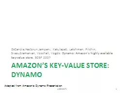 Amazon’s Key-Value Store: Dynamo