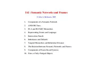 IAI  Semantic Networks and Frames  John A