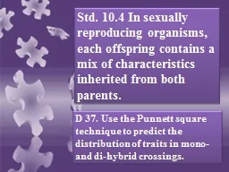 Std. 10.4 In sexually reproducing organisms, each offspring