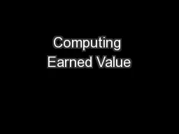 Computing Earned Value