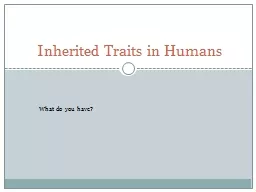 Inherited Traits in Humans