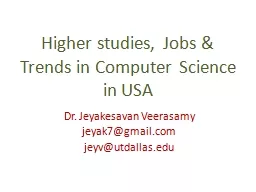 Higher studies, Jobs & Trends in Computer Science in US