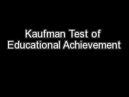 Kaufman Test of Educational Achievement