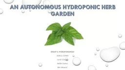 An Autonomous Hydroponic Herb Garden