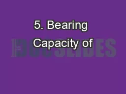 5. Bearing Capacity of