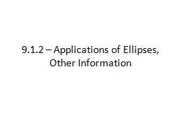 9.1.2 – Applications of Ellipses, Other Information